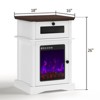 Gulches LED Fireplace Nightstand with Drawer,Adjustable Light Bedside Table for Bedroom, Living Room - 4 of 4