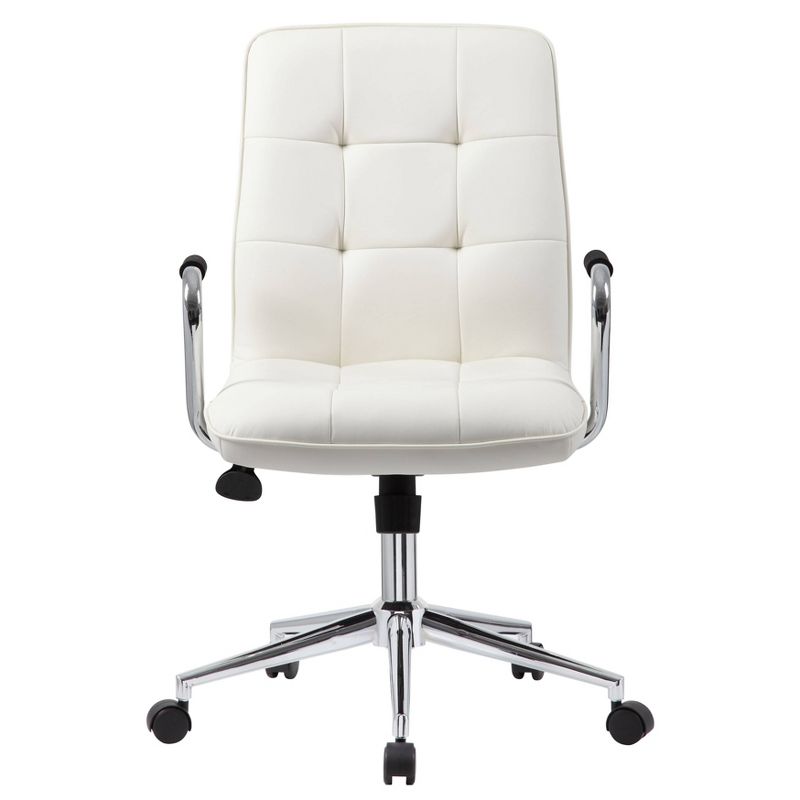 Modern Office Chair with Chrome Arms White - Boss Office Products, 4 of 9