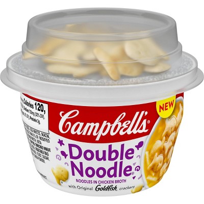 Cambell's Double Noodle Woup Microwavable Bowl with Goldfish Crackers - 7.35oz