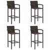 vidaXL Bar Stool Set of 4 Brown Synthetic rattan, powder-coated steel - 2 of 4