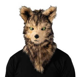 Morris Costumes Adult Wolf Moving Mouth Overhead Halloween Costume Mask - Gray One Size - 1 of 4