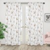 Sweet Jojo Designs Window Curtain Panels 84in. Deer Floral White Taupe and Pink - 2 of 4