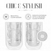 Elle Decor Insulated Tumbler, Set of 2, Double Wall Crushed Design, 8.5 oz Hiball Glasses for Lattes, Americano, Espresso, Clear - 4 of 4