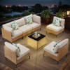 Buenhomino Patio Furniture Set – Outdoor Sectional Wicker Sofa with Cushions, All-Weather PE Rattan Conversation Set for Garden, Balcony & Poolside - 3 of 4