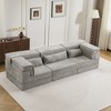 Whisen Modern Compression Loveseat, Convertible Floor Sofa Bed,DIY Boneless Modular Sectional Couch, No Assembly Required - 3 of 4