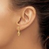 Black Bow Jewelry Satin and Polished Treble Clef Dangle Post Earrings in 14k Yellow Gold - 3 of 4