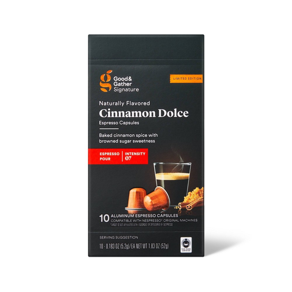 Photos - Coffee Naturally Flavored Cinnamon Dolce Espresso Capsules - 10ct - Good & Gather