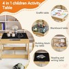 Lirago 3 in 1 Kids Wood Table and Chairs Children Activity Table Toddler Furniture Set Play and Learning with Storage and Detachable Drawing Board - 3 of 4