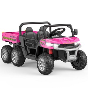 24V Kids Ride On Dump Truck,4WD 2 Seater Ride On Truck with Dump Bed/Tailgate/Shovel,6 Wheels Ride on Truck with Remote Control Gift for Boys Girls - 1 of 4