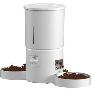 Double Bowl Automatic Cat Feeder for 2 Cats, with Flexible Scheduling for 6 Meals Daily, Dual Power - 1 of 4