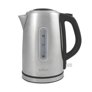 Salton Cordless Electric Stainless Steel Kettle, 1.7 Liter with Automatic Shut-Off and Boil-Dry Protection, Water Level Window, 1500 Watts (JK1903) - 1 of 4