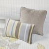 Sapphtopaz Comforter Set 6 Piece Bedding Set Floral Style Leaf Embroidered Reversible Quilt with Throw Pillows - 2 of 4