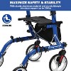 All Terrain Rollator Walker with Seat, Backrest, Handles, Walker for Seniors, 12 in Wheels Foldable Lightweight Aluminum Walkers, Adjustable Height - 4 of 4
