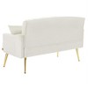 2-Seater Velvet Loveseat Sofa – Tufted Back, Metal Legs, with 2 Pillows, for Living Room, Bedroom or Office - 4 of 4
