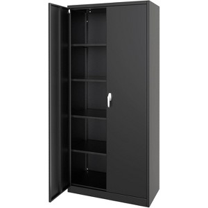 homfan Metal Storage Cabinet with Lock,Steel Tool Cabinet with 4 Adjustable Shelves and 4 Adjustable Feet,Storage Organization for Home,Garage,Office - 1 of 4