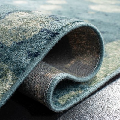 Handmade Turquoise Multi Abstract Viscose Rectangular Rug