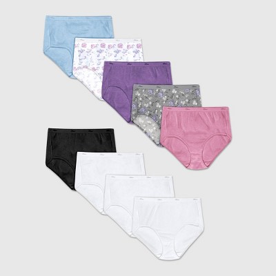 Hanes Women's Core Cotton Briefs Underwear 6pk - White 10 : Target