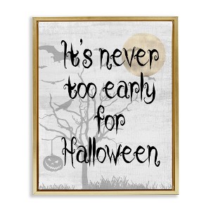 Stupell Industries Never Too Early Halloween Scene Floating Frame Canvas Art - 1 of 4