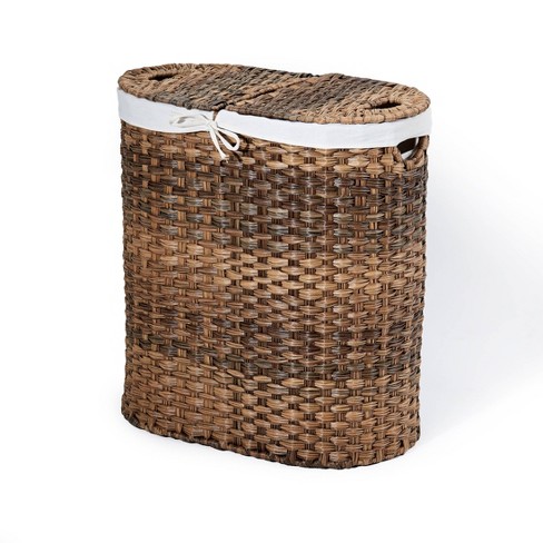 Oval Wicker Laundry Basket, Storage Basket