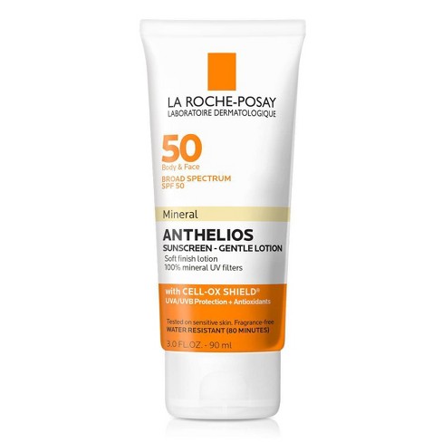 La Roche Posay Anthelios Body And Face Soft Finish Mineral Sunscreen Lotion  - Spf 50 - 3.04 Fl Oz : Target