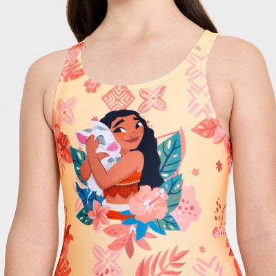 Moana Girls' Moana One Piece Swimsuit - Yellow/Orange S — фото 3
