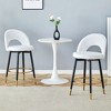 DOMETOUR 360° Rotatable Modern White PU Bar Chair with Black Metal Legs, Set of 2, for Dining Room, Kitchen, Terrace, or Office - 2 of 4