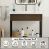 Bathroom Vanity with Resin Sink, Freestanding Modern Bathroom Cabinet Set with Metal Frame and Open Storage Glass Shelf - 3 of 4