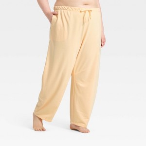 Women's French Terry Barrel Leg Lounge Pants - Auden™ Peach Orange