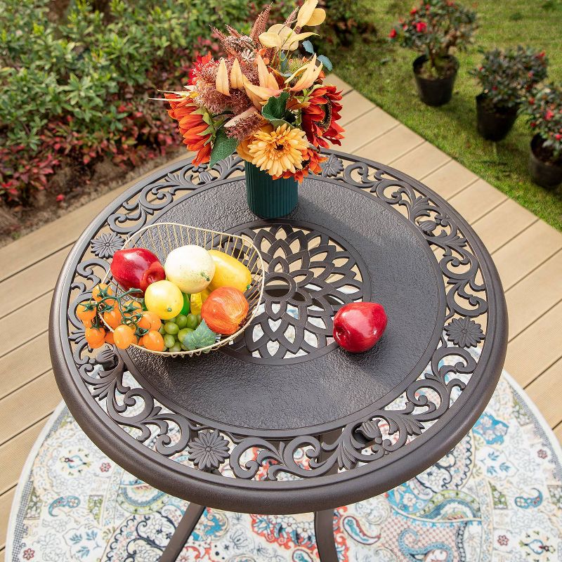 Outdoor Cast Aluminum Round Bistro Table - Captiva Designs, 5 of 9