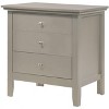 NicBex 24 Inch Nightstand with 3 Drawers,End Table,Wood Side Table with Round Knob Handles for Bedroom,Living Room - 2 of 4