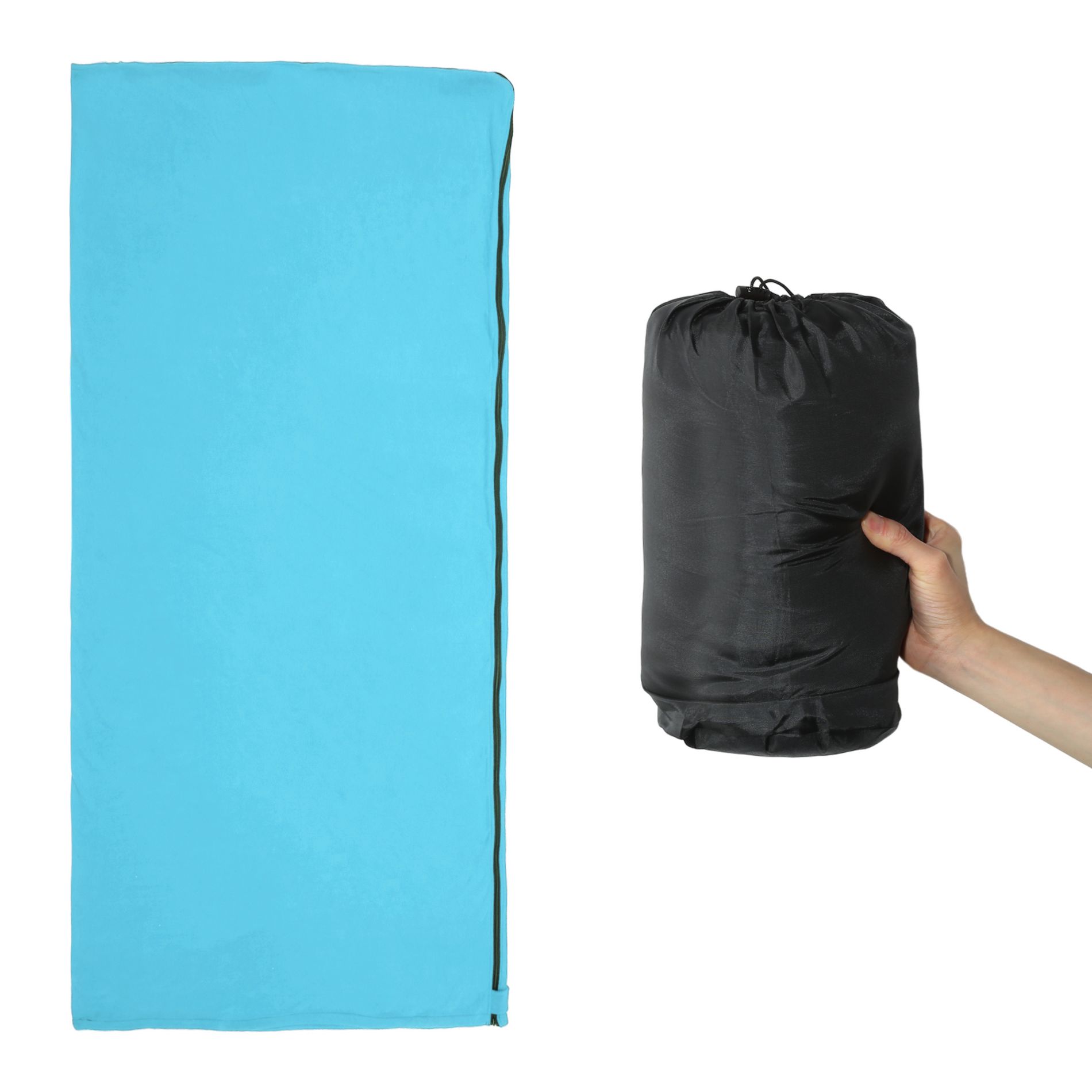 Unique Bargains Sleeping Bag Liner for Camping Travel Hotels Hostels Sky Blue