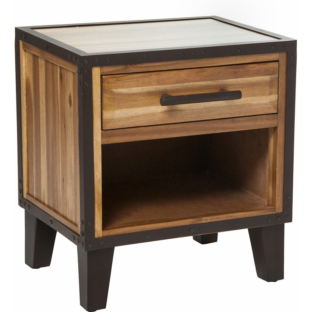 Photos - Storage Сabinet Luna Acacia Wood End Table Natural - Christopher Knight Home