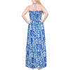 LA LEELA Women's House Daily Routine Evening Wear Boho Maxi Dress Smocked Top Evening Long Strapless Tube Dresses for Women One Size Blue, Floral - 4 of 4