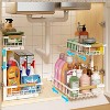 DobleePy 2-Tier Adjustable Under Cabinet Storage Organizer, Carbon Steel Pull Out Rack with Suction Cups for Kitchen or Bathroom - 4 of 4