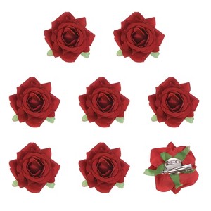Unique Bargains Durable Velvet Cloth Flower Hair Clips Brooches 8 Pcs - 1 of 4
