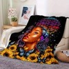 1pc Beautiful African Girls Thin Blanket, Digital Printing Flannel Blanket With Soft And Warm Flannel Fabric, Christmas Gift. - 4 of 4