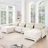 Modular Sectional Sofa, 4-Seater Chenille Fabric Couch with Ottoman, High-Resilience Foam and Wood Frame – Cuddlewood - 2 of 4