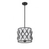 Harden 3-Light Pendant - Industrial Modern Steel Fixture in Matte Black, 12" Drum Design - 4 of 4