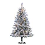 4ft Sterling Tree Company Flocked Colorado Spruce with 100 Clear Lights Artificial Christmas Tree