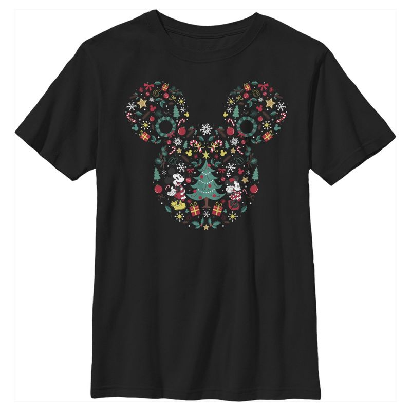 Boy's Mickey & Friends Christmas Silhouette T-Shirt, 1 of 6