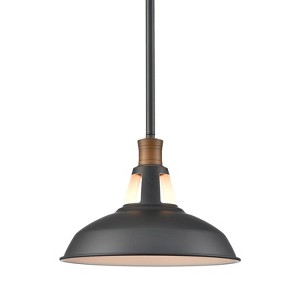 Claxy Industrial Barn Pendant Light Rod Adjustable Kitchen Lighting Black - 1 of 4
