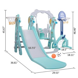 ROBOTIME Baby Activity Gyms Multi Functional Kids Slide, Colorful and Sturdy, Durable and Perfect for Backyard Play, Blue, 40.55"*12.2"*22.83" - 1 of 4