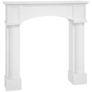 HOMCOM Modern Fireplace Mantel, Freestanding Fireplace Surround for Electric Fireplaces, 43.3" W x 39.8" H, White - 1 of 4