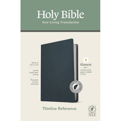 NLT Thinline Reference Bible, Filament Enabled Edition (Red Letter, Genuine Leather, Blue, Indexed) - (Leather Bound)