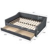 NicBex Full Size Daybed with 2 Drawers,Upholstered Tufted Button Sofa Bed for Bedroom,Living Room,Apartment,Dark Gray - 3 of 4