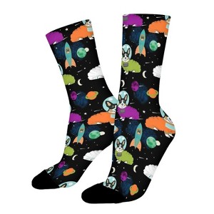 Corgi Welsh Corgi Space Astronaut Women Printed Crew Socks Funny Funky Socks Soft Polyester Novelty Gifts for Artists Men - 1 of 1