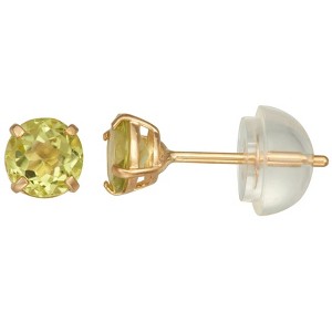 Junior Jewels 14K Yellow Gold Children's Gemstone Earrings - 1 of 2