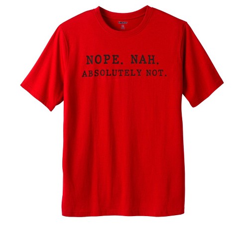 KingSize Men's Big & Tall KingSize Slogan Graphic T-Shirt - Big - 3XL, Nope  Red