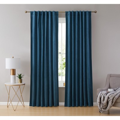 HLC.ME Lopez Velvet Premium Soft Light Filtering Back Tab Rod Pocket Window Treatment Curtain Panels - Set of 2