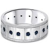Pompeii3 5/8ct Blue Diamond Mens Comfort Fit Wedding Ring 14K White Gold 8mm - 4 of 4